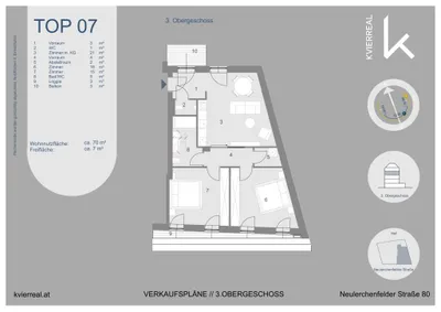 3-Zimmer-Wohnung kaufen in Wien – 70 m², € 560.000 – Bild 7 von 7
