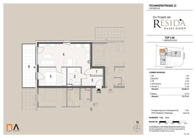 2-Zimmer-Wohnung kaufen in Mödling – 52,69 m², € 315.000 – Bild 12 von 12