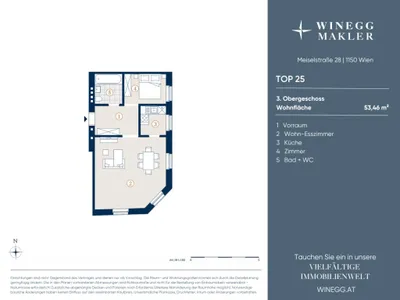 2-Zimmer-Wohnung kaufen in Wien – 53,46 m², € 290.000 – Bild 13 von 13