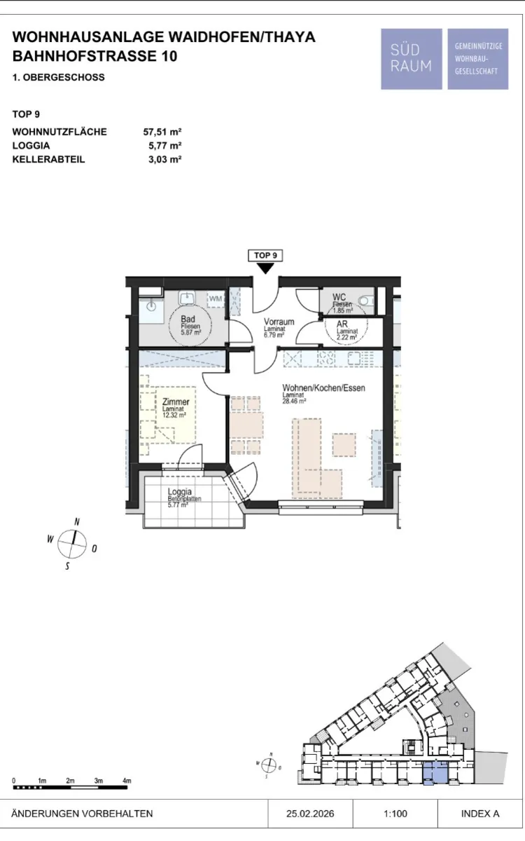 Wohnung – Waidhofen an der Thaya, Mühlen und Höfe, Katastralgemeinde Waidhofen an der Thaya - Ansicht 2
