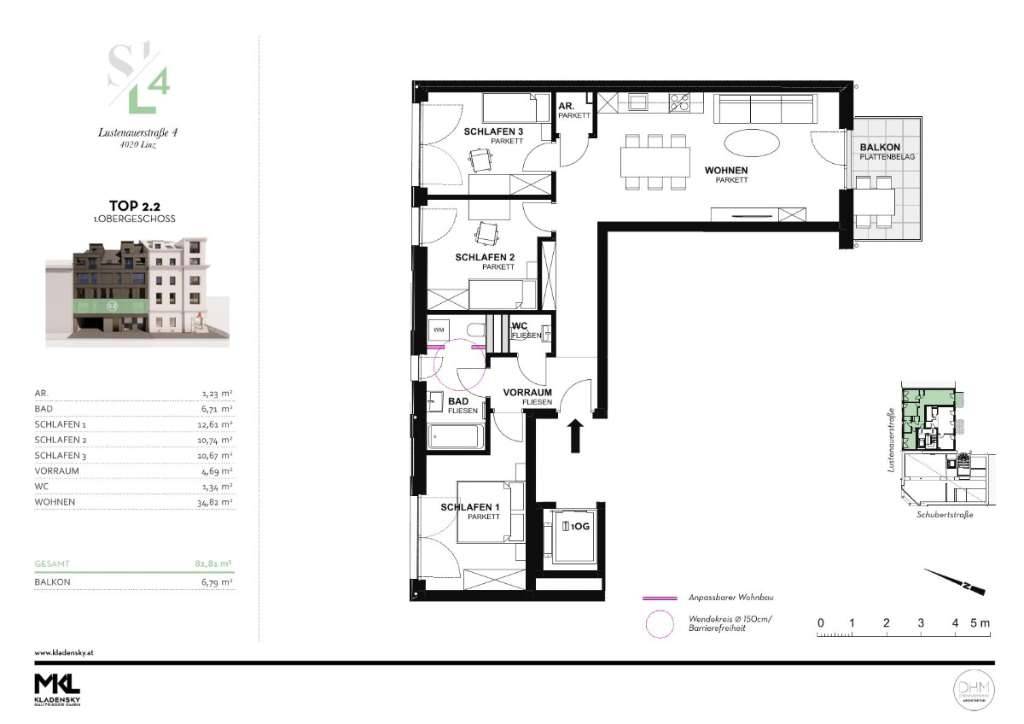 3-4 Zimmer Neubauwohnung in bester Lage mit flexibler Zimmeraufteilung - Ansicht 2