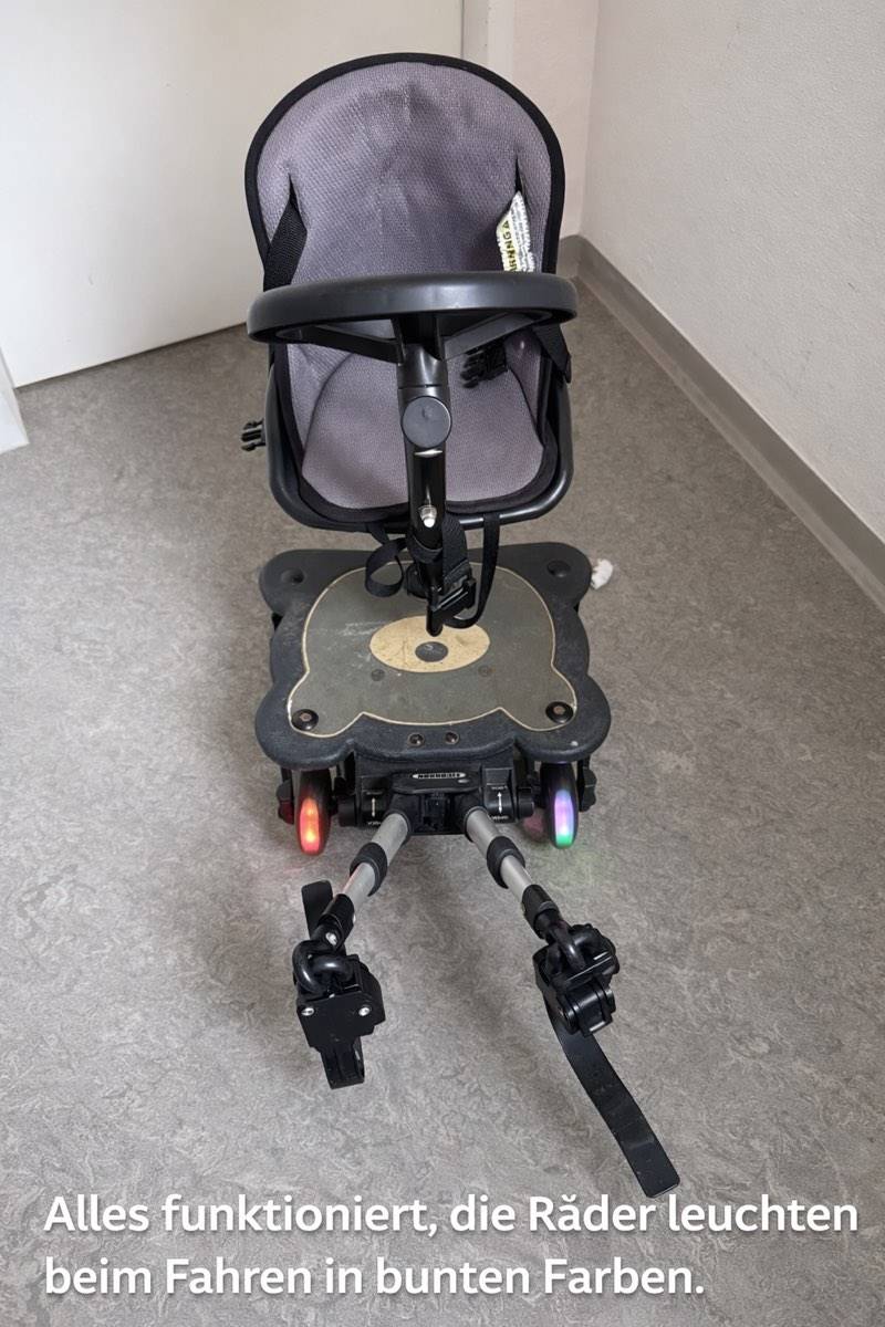 Kinderwagen Board mit Sitz & Lenkrad - Rder leuchten - alles funktioniert,   40,- (1100 Wien) - willhaben