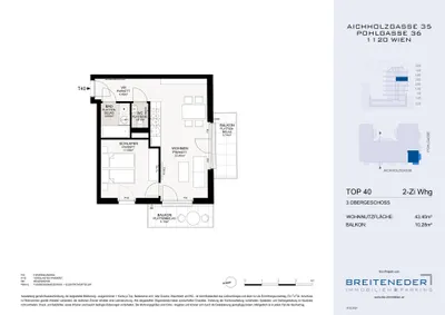 2-Zimmer-Wohnung kaufen in Wien – 43,4 m², € 350.000 – Bild 9 von 10