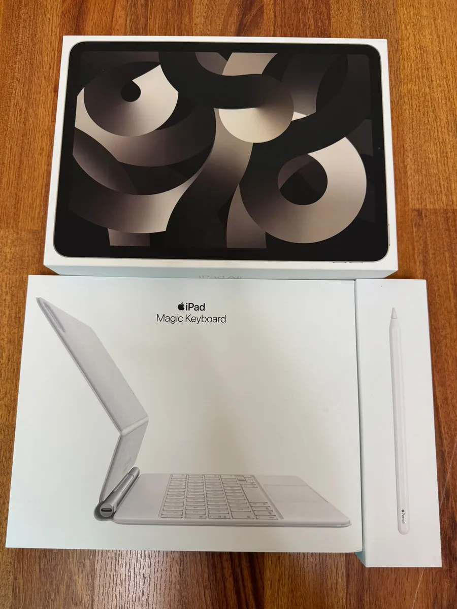 Apple iPad Air 5. Generation 256 GB + Magic Keyboard + Apple Pencil 2 ...