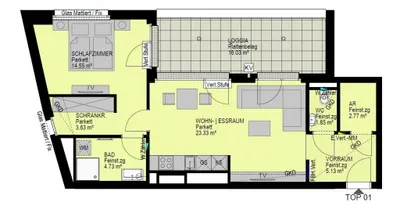 2-Zimmer-Wohnung kaufen in Wien – 56 m², € 308.400 – Bild 2 von 14