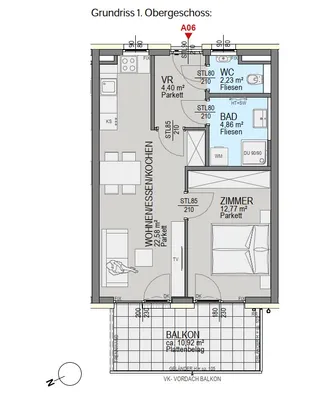 2-Zimmer-Wohnung kaufen in Graz – 46,96 m², € 336.100 – Bild 4 von 6