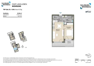 2-Zimmer-Wohnung kaufen in Hallein – 49 m², € 314.700 – Bild 3 von 3