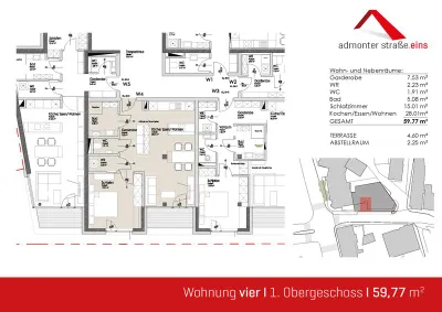 2-Zimmer-Wohnung mieten in Liezen – 63,98 m², € 961 – Bild 3 von 3