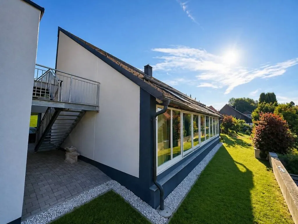Außergewöhnliches Einfamilienhaus mit Wintergarten & Doppelgarage mit Hebebühne in Toplage von Spielberg - Ansicht 2