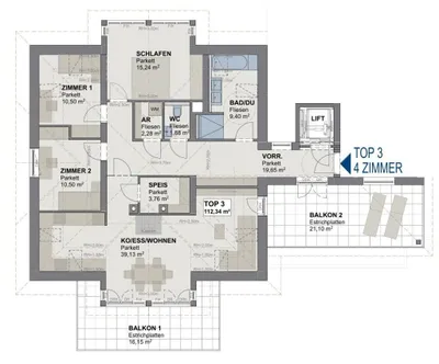 4-Zimmer-Wohnung kaufen in Vöcklabruck – 112,34 m², € 1.180.000 – Bild 5 von 5
