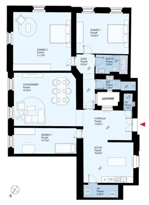 4-Zimmer-Wohnung mieten in Wien – 150 m², € 4.019 – Bild 11 von 11