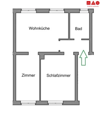 2-Zimmer-Wohnung mieten in Leoben – 41,3 m², € 366 – Bild 7 von 7