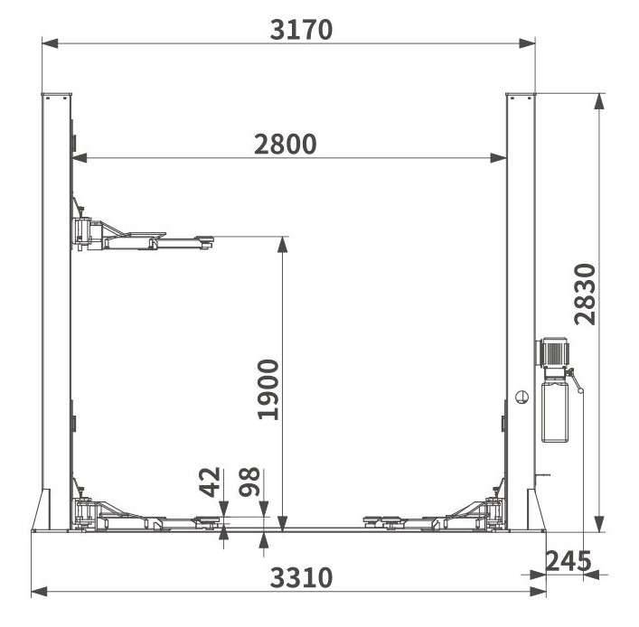 RETTER ALPHA 40E - 4 Tonnen 2-Säulen-Hebebühne