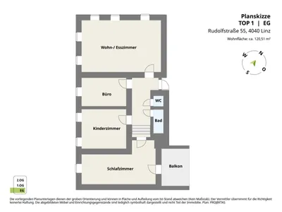 4-Zimmer-Wohnung mieten in Linz – 120,51 m², € 1.326 – Bild 16 von 16