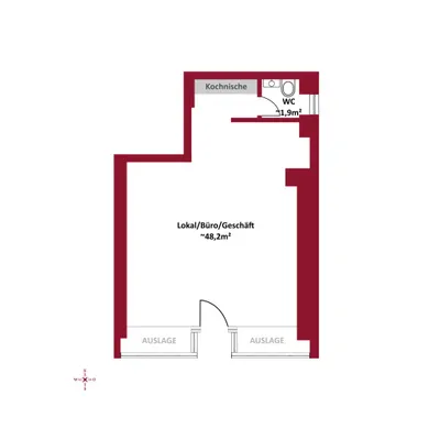 1-Zimmer-Gewerbeimmobilie mieten in Mödling – 48 m², € 800 – Bild 6 von 6