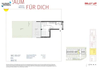 1-Zimmer-Wohnung mieten in Salzburg Stadt – 36 m², € 999 – Bild 11 von 11