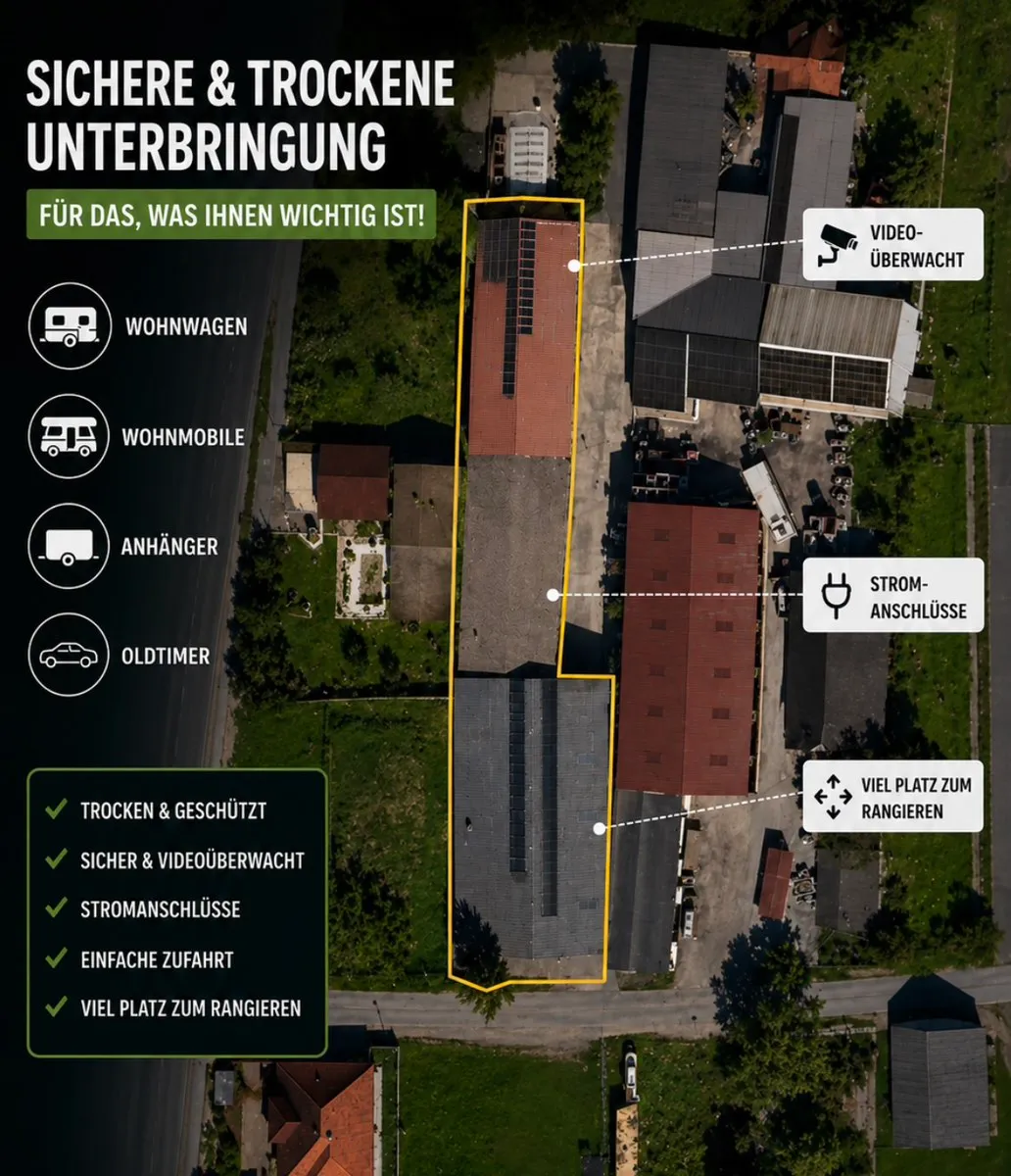 Überdachte Stellplätze in sicherer Halle - ideal für Auto, Wohnwagen, Anhänger & mehr! - Ansicht 3