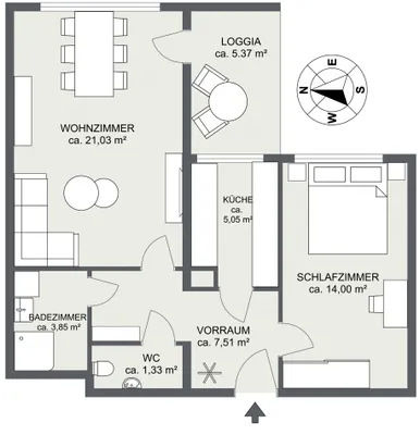 2-Zimmer-Wohnung mieten in Wien – 52,77 m², € 945 – Bild 10 von 10