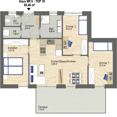 4-Zimmer-Wohnung mieten in Graz-Umgebung – 69 m², € 887 – Bild 8 von 8