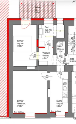 2-Zimmer-Wohnung mieten in Graz – 52 m², € 750 – Bild 10 von 10