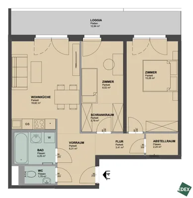 3-Zimmer-Wohnung mieten in Wien – 78 m², € 1.569 – Bild 14 von 14