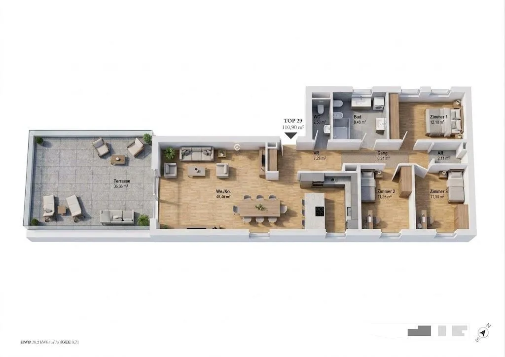 Wohnung – Graz, Charlottendorf, Geidorf - Ansicht 2