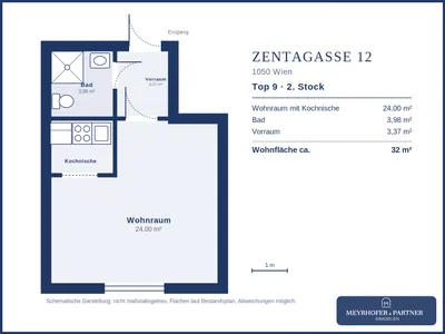 1-Zimmer-Wohnung kaufen in Wien – 32 m², € 169.000 – Bild 10 von 10
