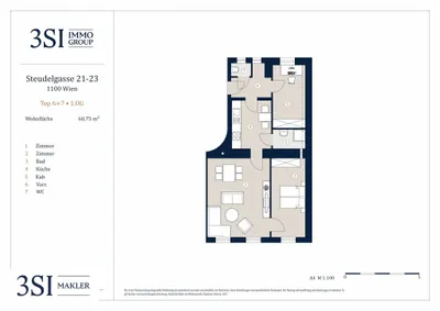 3-Zimmer-Wohnung kaufen in Wien – 60,75 m², € 223.000 – Bild 14 von 14