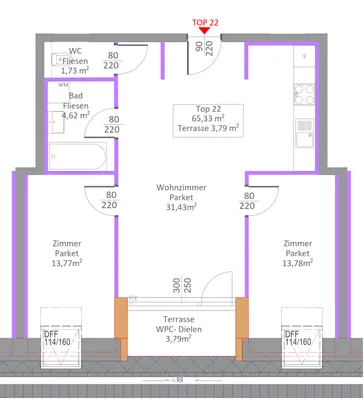Perfekte WG-Dachgeschosswohnung mit Balkon - voll möbliert - Top-Lage nahe U6 Burggasse/ Stadthalle – Bild 2