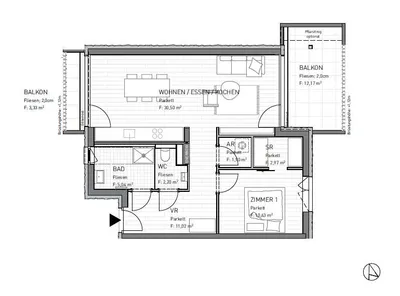 2-Zimmer-Wohnung kaufen in Klagenfurt – 64,26 m², € 271.300 – Bild 2 von 4