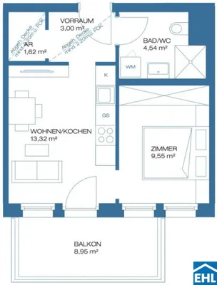 2-Zimmer-Wohnung mieten in Wien – 32 m², € 1.089 – Bild 10 von 10