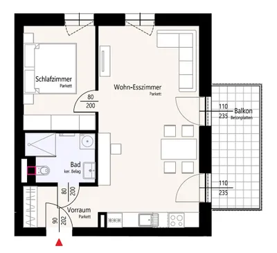 2-Zimmer-Wohnung mieten in Sankt Pölten – 78 m², € 819 – Bild 12 von 12