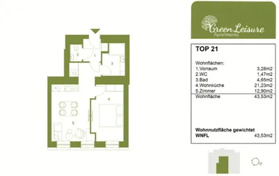 2-Zimmer-Wohnung kaufen in Wien – 43,53 m², € 282.000 – Bild 14 von 14