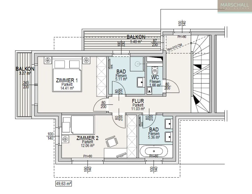 PROVISIONSFREI! Traumhafte Doppelhaushälfte: 4 Zimmer, Garten, Balkon - Ansicht 3