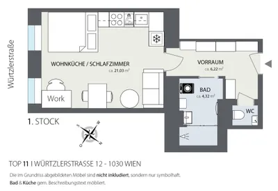 1-Zimmer-Wohnung kaufen in Wien – 32,35 m², € 174.900 – Bild 4 von 37
