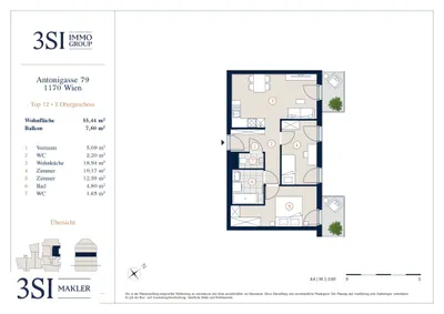 3-Zimmer-Wohnung mieten in Wien – 55,44 m², € 1.499 – Bild 11 von 11