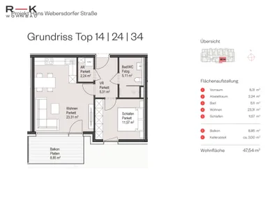 2-Zimmer-Wohnung kaufen in Salzburg Stadt – 47,54 m², € 418.000 – Bild 4 von 4