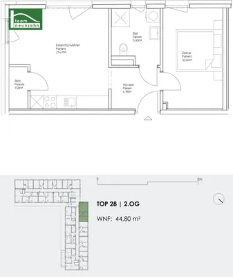 2-Zimmer-Wohnung mieten in Graz – 44,8 m², € 669 – Bild 14 von 14