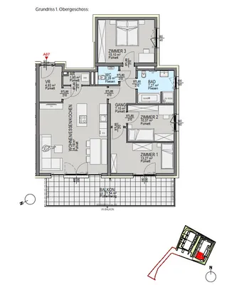 4-Zimmer-Wohnung kaufen in Graz – 96,51 m², € 694.900 – Bild 4 von 5
