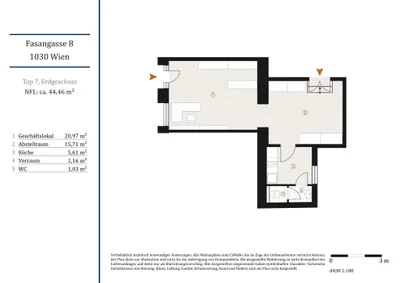 1-Zimmer-Gewerbeimmobilie kaufen in Wien – 44 m², € 225.000 – Bild 13 von 13