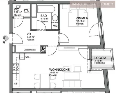 2-Zimmer-Wohnung mieten in Wien – 55 m², € 1.260 – Bild 9 von 11