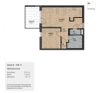 Wohnung mieten in Braunau am Inn – 57,47 m², € 906 – Bild 4 von 4
