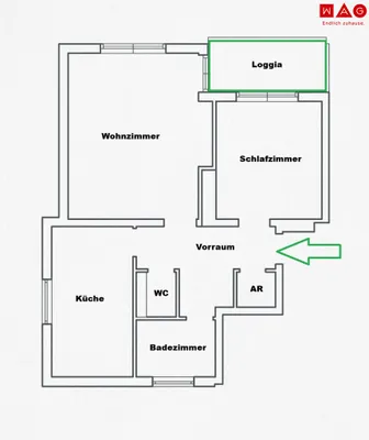 2-Zimmer-Wohnung mieten in Leoben – 60,45 m², € 515 – Bild 9 von 9
