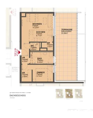 2-Zimmer-Wohnung mieten in Wien – 45 m², € 911 – Bild 9 von 10