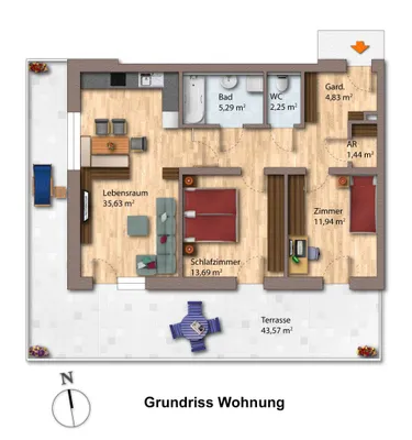 3-Zimmer-Wohnung kaufen in Linz Land – 74,32 m², € 320.000 – Bild 12 von 61
