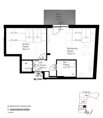 2-Zimmer-Wohnung mieten in Wien – 62,11 m², € 1.099 – Bild 21 von 21