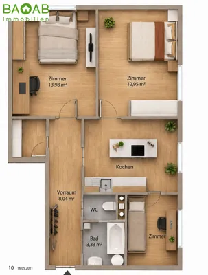 4-Zimmer-Wohnung mieten in Klagenfurt – 57 m², € 480 – Bild 7 von 11