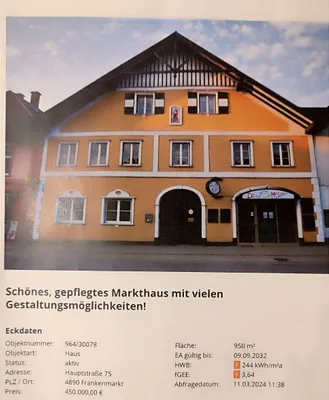 20-Zimmer-Gewerbeimmobilie kaufen in Vöcklabruck – 390 m², € 359.000