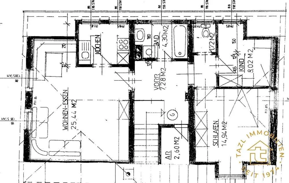 Weiz, 70 m² DG-Whg. mit 2 Schlafzimmer und Parkplatz - Ansicht 3