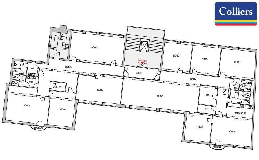 Modern ausgestattetes Büro mit 2 Balkonen im Fabiani Haus | klimatisiert – pohled 3